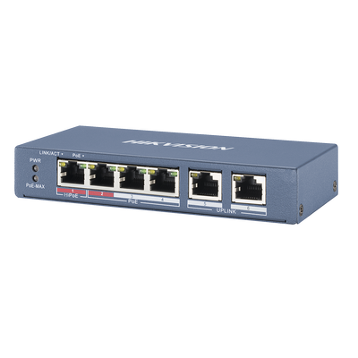 Switch PoE+ / No Administrable / 3 Puertos 10/100 Mbps PoE+ 30W DS-3E0106HP-E