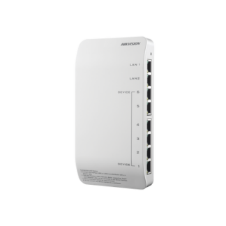 Distribuidor PoE (propietario) de Audio y Vídeo / Soporta Hasta 6 dispositivos / Compatible con Frente de Calle y Monitor IP HIKVISION