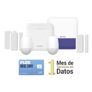Kit de Alarma Inalámbrica / 48 Zonas / GSM 3G/4G Dual SIM / Wi-Fi 2.4 GHz / 433 MHz / Sirena Exterior / PIR y Contactos Magnéticos