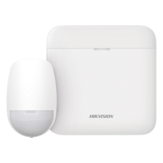 Kit de Alarma Inalámbrica / Hub con Batería 35 h / Sensor PIR 15 m (49.2 ft) / 85.9° Cobertura / 48 Zonas / Wi-Fi 2.4 GHz / 433 MHz AES-128
