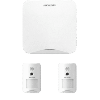 Kit de Alarma Inalámbrico / Panel Wi-Fi 1200 m (3937 ft) / 16 Zonas / 2 Cámaras PIR 320 x 240 / Detección 10 m (32.8 ft) 90° / Inmunidad Mascotas 24 kg / Batería 2 Años