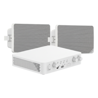 Kit de Audio / 70V-100V / 2 Altavoces de Pared / Bluetooth / 2 Zonas / 80W / Control Web