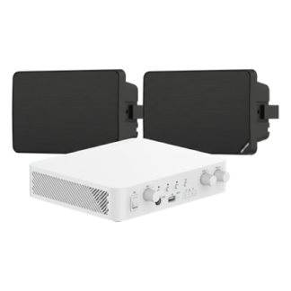Kit de Audio IP / Amplificador 80W / 2 Altavoces de Pared / 2 Zonas 40W / Bluetooth / 70V/100V