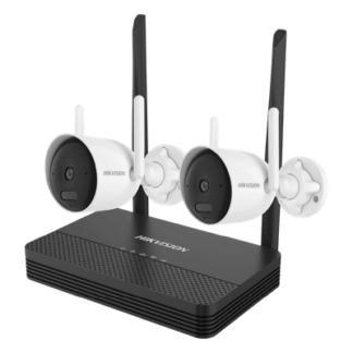 Kit de Videovigilancia IP Inalámbrico / 4 Megapixel / NVS 4 Canales / 2 Cámaras Bala Exterior / Dual Light 30 m (98.4 ft) / Audio Bidireccional / Wi-Fi 2.4 GHz / Micro SD 512 GB