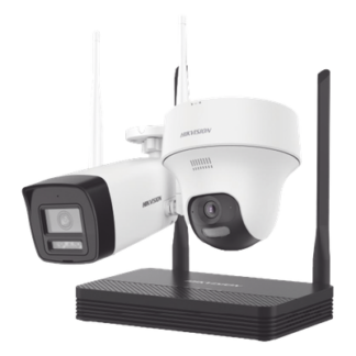 Kit de Videovigilancia IP Inalámbrico / 4 Megapixel / NVS 4 Canales / 2 Cámaras Wi-Fi / Dual Light / Audio Bidireccional / Micro SD 512 GB