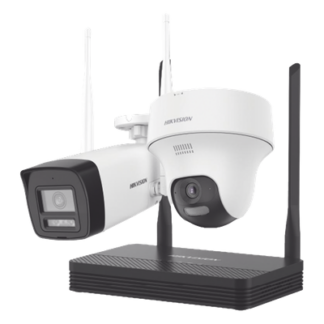 Kit de Videovigilancia IP Inalámbrico / NVS 4 Canales / 2 Cámaras Wi-Fi 2 Megapixel / Dual Light 30 m (98.4 ft) / Audio Bidireccional / Lente 2.8 mm / 97° HFOV
