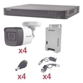 Kit de Videovigilancia TurboHD / DVR 4 Canales Pentahíbrido / 4 Cámaras Bala 1080p / Lente 2.8 mm / IR 20 m (65.6 ft) / Fuente Triple Voltaje