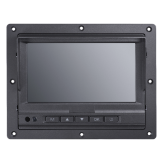 Monitor Táctil LCD / 7 Pulgadas / 3 Canales de Video / 2 Canales de Alarma / Conector Aviación 4 Pines / Operación -20°C a 70°C