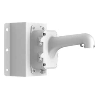 Montaje de Esquina con Caja de Conexión / Compatible Domos PTZ / Aleación de Aluminio y Acero / Carga 10 kg (22 lb) / Adaptador AC 24V 3A / IP para Exterior