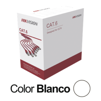 Bobina de Cable UTP / Cat 6 / 24 AWG / 305 m (1000 pies) / CCA / PVC CM / Interior / 250 MHz / PoE / Blanco