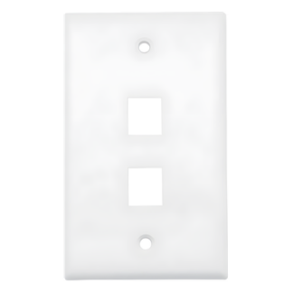 Placa de Pared / 2 Puertos / UL 94 V-0 / 114x70x10 mm / 0.37x0.23x0.03 ft / 20 Piezas / Blanco