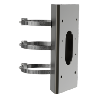 Soporte de Montaje para Poste / Acero Inoxidable SUS304 / Diámetro Ajustable 67-127 mm / 4 Agujeros M8 y M4