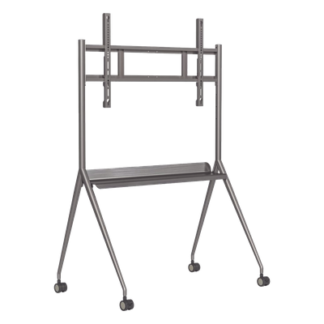 Soporte de Piso Móvil para Pantalla / 55" a 75" / VESA hasta 600 x 400 mm / Carga 85 kg / Estructura Metálica 20 kg