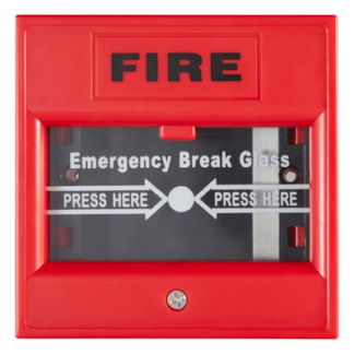 Botón de Emergencia / Color Rojo con Leyenda FIRE / Interior / NO-NC / 3-36 VDC / 86x86x50 mm / 3.4x3.4x2.0 in