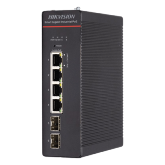 Switch Industrial Administrable / 4 Puertos Gigabit HiPoE 90 W / 2 Puertos SFP / Presupuesto PoE 300 W / Alcance Extendido 300 m (984.3 ft)