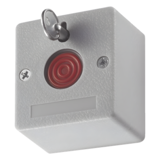 Botón de Pánico Cableado / NA/NC Configurable / ABS Retardante al Fuego / 49.5 x 53.5 x 32.5 mm / 40 g