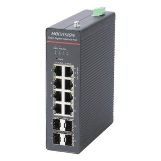 Switch Industrial Administrable PoE+ / 8 Puertos Gigabit PoE+ (4x90W + 4x30W) / 4 Puertos SFP / 300W Total / 300 m Alcance / -40°C a 75°C / 984 pies de Distancia