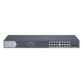 Switch PoE+ Administrable / 16 Puertos Gigabit / 2 Puertos SFP / Alcance Extendido 300 m (984.3 ft) / 225 W / Gestión Web y Nube
