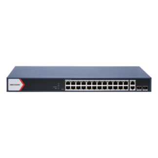 Switch PoE+ Administrable / 24 Puertos Gigabit / 2 Puertos Uplink Gigabit / 2 Puertos SFP / Alcance Extendido 300 m (984.3 ft) / 230 W