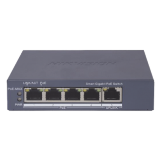 Switch PoE+ Administrable / 4 Puertos Gigabit PoE+ / 1 Puerto Uplink Gigabit / Alcance Extendido 300 m (984.3 ft) / 60 W / Gestión en Nube
