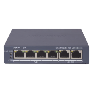 Switch PoE+ Administrable / 4 Puertos Gigabit PoE+ / 2 Puertos Uplink Gigabit / Alcance Extendido 300 m (984.3 ft) / 45 W / Gestión en Nube