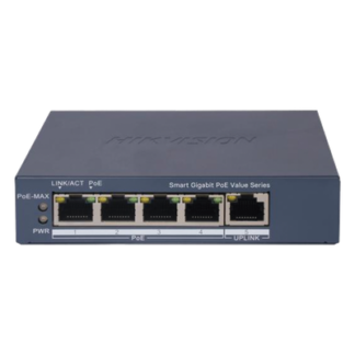 Switch PoE+ Gigabit / 4 Puertos PoE+ / 1 Puerto Uplink / Monitoreable / Alcance Extendido 300 m (984.3 ft) / 45 W / Gestión Cloud