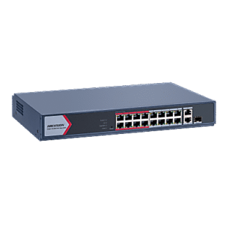 Switch PoE+ Monitoreable / 16 Puertos 10/100 Mbps PoE+ / 2 Puertos Gigabit Uplink / 1 Puerto SFP / Alcance Extendido 300 m (984 pies) / 130 W