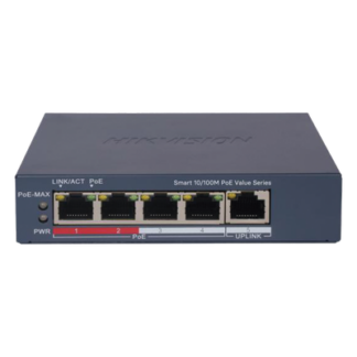 Switch PoE+ Monitoreable / 4 Puertos 10/100 Mbps PoE+ / 1 Puerto Uplink 10/100 Mbps / Alcance Extendido 300 m (984.3 ft) / 45 W / Gestión Web y Nube