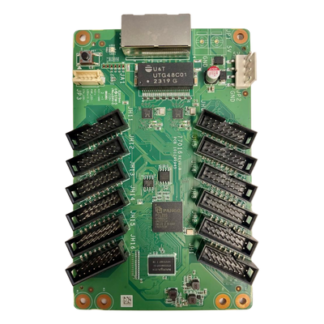 Tarjeta Receptora LED / 12 Puertos / 512 x 512 Píxeles / 16 Bit / Corrección Cromática Luz por Luz / Ajuste Gamma RGB Independiente