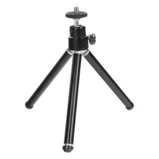 Trípode para Cámara Web / Altura Ajustable 15 a 30 cm (5.9 a 11.8 in) / Tornillo 1/4" Universal / 3 Secciones Aluminio / Inclinación Ajustable