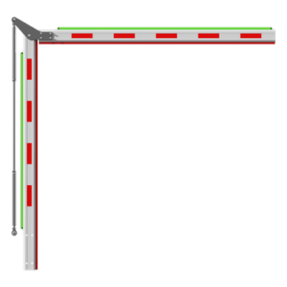 Brazo Articulado para Barrera / Altura Máxima 2.35 m (7.7 ft) / Diseño 1.5+1.5 m (4.9+4.9 ft) / Iluminación Integrada / Instalación Interior / Compatible Serie DS-TMG320