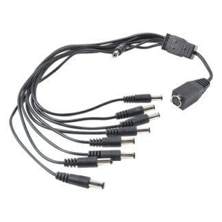 Cable de alimentación multivía / 9 vías / 8 cámaras TurboHD / 12 VCC / 500 mA por canal / Conector plug 3.5 mm