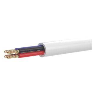 Cable para Alarma / 4 Conductores / 22 AWG / CCA / Bobina 100 m (328 ft) / Forro Blanco Resistente a UV