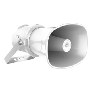 Altavoz IP Tipo Trompeta | 7 Watts | PoE+ | Integración con Hik-Central Professional | Reproducción de Audio vía Red | IP67 | Salida de 12 VCD | Metal | compatible con Hik-Connect