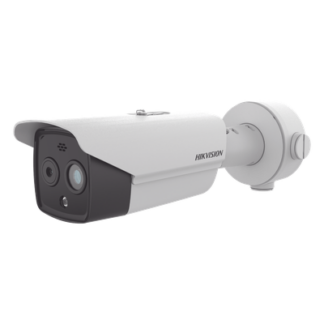 Cámara Bala IP Térmica y Óptica Biespectral / 256 x 192 Térmica / 1/2.7" Óptica / Teleobjetivo Térmico 9.7 mm / Medición de Temperatura -20°C a +150°C / Análisis de Video VCA / IP66