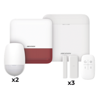 Kit de Alarma Inalámbrica / 48 Zonas / GSM 3G/4G + Wi-Fi 2.4 GHz / Sirena Exterior Roja / Detección 15 m (49.2 ft) / 433 MHz