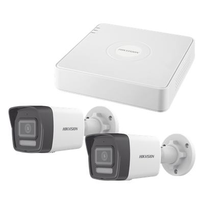 Kit de Videovigilancia IP / 2 Megapixel / NVR 4 Canales con 4 Puertos PoE / 2 Cámaras Bala / ColorVu Lite 20 m (65.6 ft) / IR 30 m (98.4 ft) / AcuSense Lite