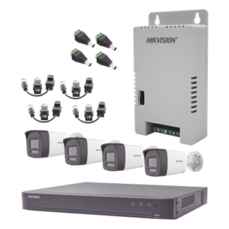 Kit de Videovigilancia TurboHD / DVR 4 Canales 4K / 4 Cámaras Bala 3K / Audio Bidireccional / Dual Light 30 m (98.4 ft) / IP67 / Fuente 12VDC