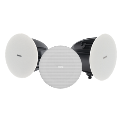 Kit de Voceo IP / Altavoz Principal PoE + 2 Bocinas Secundarias / 10 Watts / Bluetooth / Hik-Connect / 24 VCD o PoE 802.3at