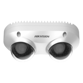 Cámara IP Dual-Lente / 5 Megapixel / 2.8 mm Fijo / WDR 120 dB / IR 10 m (32.8 ft) / IP67 / IK10 / PoE / Audio y Alarma