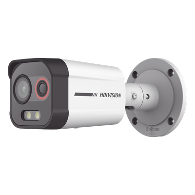 Cámara Bala IP Biespectral Térmica y Óptica / Análisis VCA Perimetral / Térmica 96 x 72 / Óptica 4 MP ColorVu / IR 30 m (98.4 ft) / IP67 / PoE