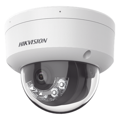 Cámara Domo IP / 2 Megapixel / Dual Light 30 m (98.4 ft) / Lente 2.8 mm / 103° / IK08 / IP67 / PoE / Micro SD 512 GB