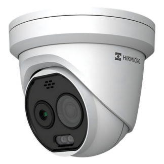 Cámara Turret IP Bi-Espectral / Térmica 160×120 / Óptica 5 MP / -20°C a 150°C / VCA 3.0 / Vehículo 60 m / Humano 20 m