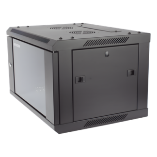 Gabinete de Montaje / 6 Unidades de Rack / 19" / Carga 40 kg / Puerta Cristal Templado / Pared o Piso / 600 x 368 x 450 mm (23.6 x 14.5 x 17.7 in)