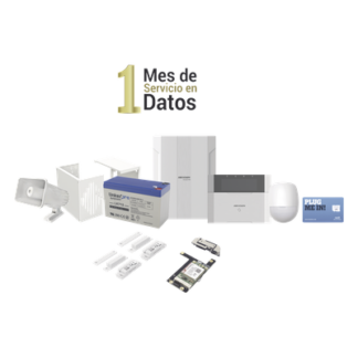 Kit Panel de Alarma Híbrido / 64 Zonas / Comunicación 3G/4G / Sirena 118 dB / PIR 18 m (59.1 ft) / Teclado LCD con Lector de Tags