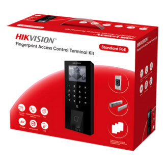Kit Terminal Control Acceso Biométrico / Huella Digital y QR / 2.4" LCD / 5000 Huellas + 5000 Tarjetas / IP65 / Wi-Fi + PoE / Cerradura Magnética 272 kg (600 lbs)