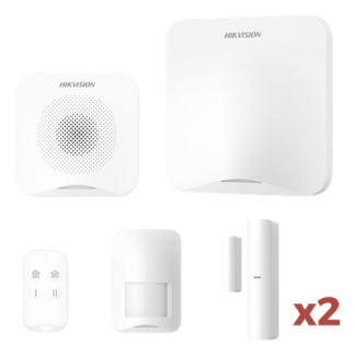 Kit de Alarma Inalámbrica / 16 Zonas / Alcance 1200 m (3937 ft) / Wi-Fi / Sirena 95 dB / PIR 10 m (32.8 ft) / 2 Contactos Magnéticos