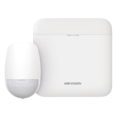 Kit de Alarma Inalámbrica / Hub con Batería 35 h / Sensor PIR 15 m (49.2 ft) / 85.9° Cobertura / 48 Zonas / Wi-Fi 2.4 GHz / 433 MHz AES-128
