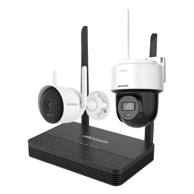 Kit de Videovigilancia IP Inalámbrico / 4 Megapixel / NVS 4 Canales / 2 Cámaras Wi-Fi / Dual Light / Audio Bidireccional / IP66 / Micro SD 512 GB