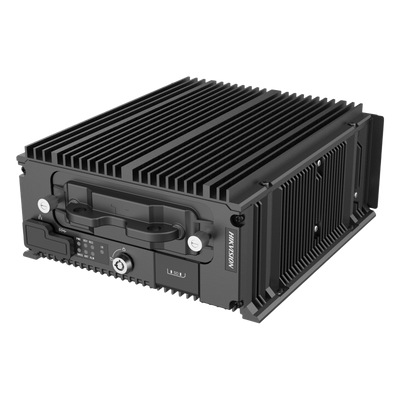 NVR Móvil / 16 Canales IP / 8 Puertos PoE / 2 Bahías HDD 2.5" / Alimentación 9-32VDC / GPS Integrado / -30°C a 60°C